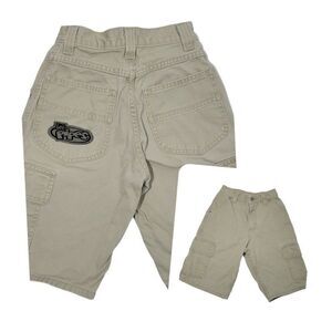 Vintage Y2K Lee Pipes Shorts Boys Youth Size XS 22" Khaki Skate Cargo Grunge 90s